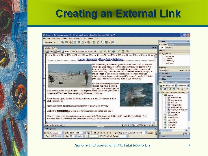 Creating an External Link Macromedia Dreamweaver 8 --Illustrated Introductory 8 