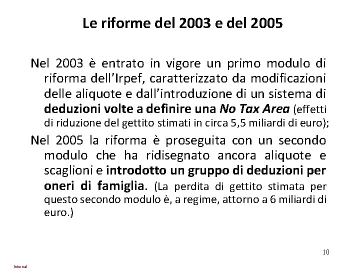 Le riforme del 2003 e del 2005 Nel 2003 è entrato in vigore un