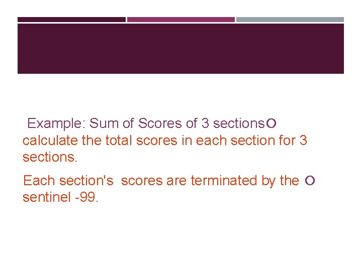 Example: Sum of Scores of 3 sections calculate the total scores in each section