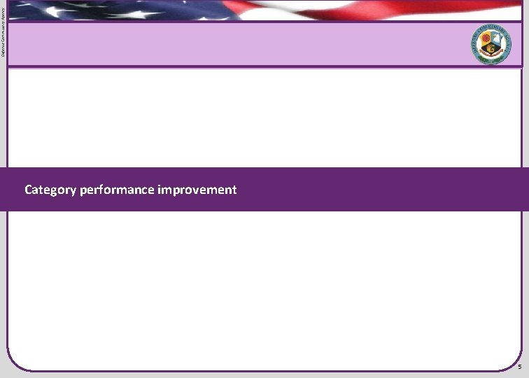 Defense Commissary Agency Flag graphic Category performance improvement 5 Defense Commissary Agency Flag graphic Category performance improvement 5
