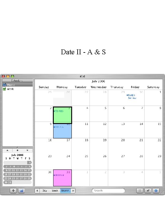 Date II - A & S 