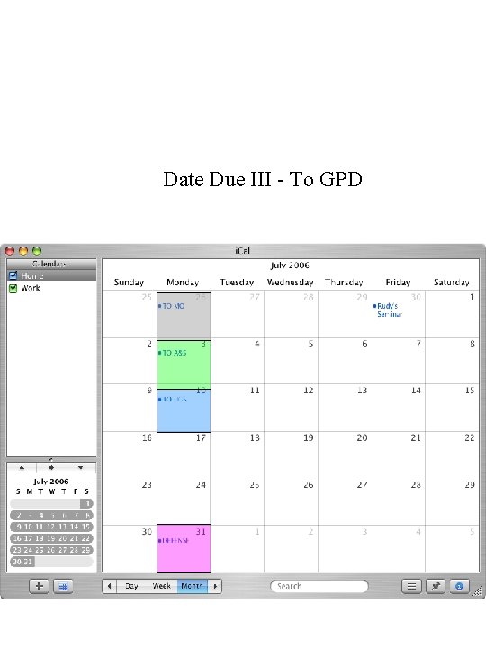 Date Due III - To GPD 