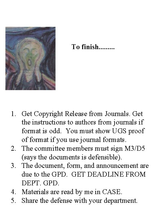 To finish. . 1. Get Copyright Release from Journals. Get the instructions to authors