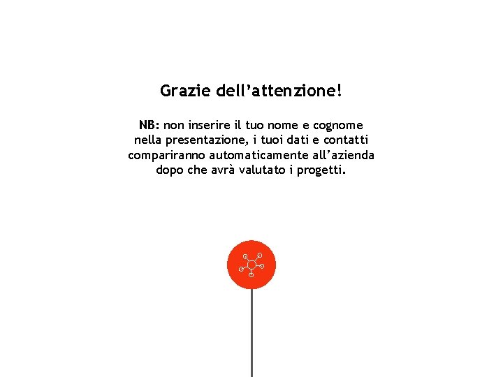 Grazie dell’attenzione! NB: non inserire il tuo nome e cognome nella presentazione, i tuoi