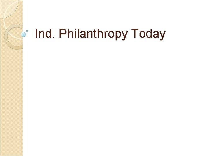 Ind. Philanthropy Today 