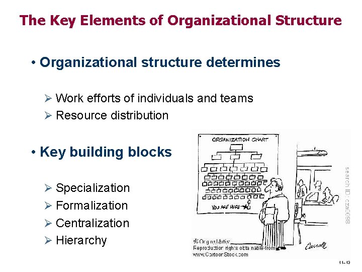 The Key Elements of Organizational Structure • Organizational structure determines Ø Work efforts of