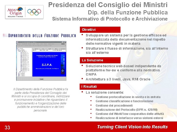 Presidenza del Consiglio dei Ministri Dip. della Funzione Pubblica Sistema Informativo di Protocollo e