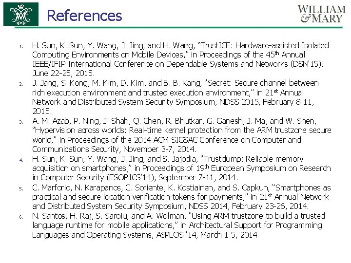 References 1. 2. 3. 4. 5. 6. H. Sun, K. Sun, Y. Wang, J.