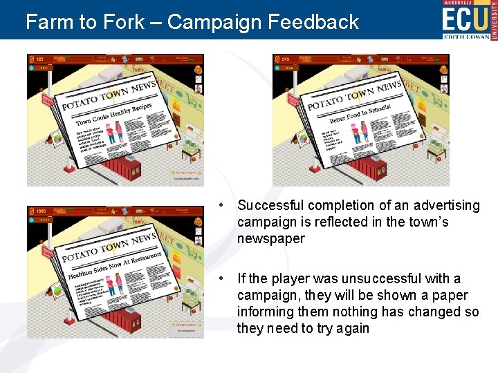 Farm to Fork – Campaign Feedback • Successful completion of an advertising campaign is