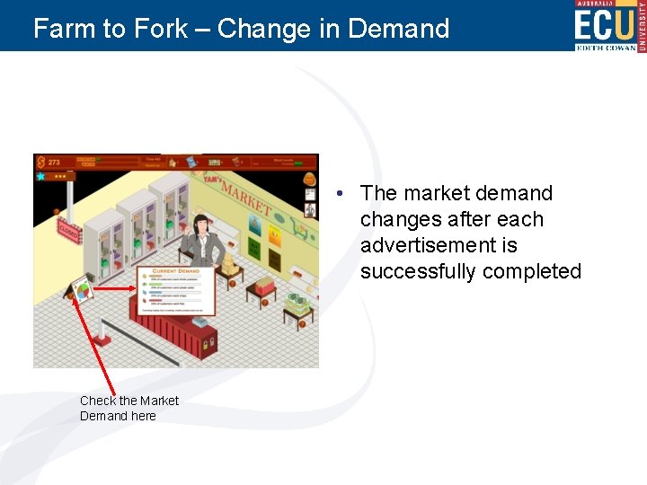 Farm to Fork – Change in Demand • The market demand changes after each