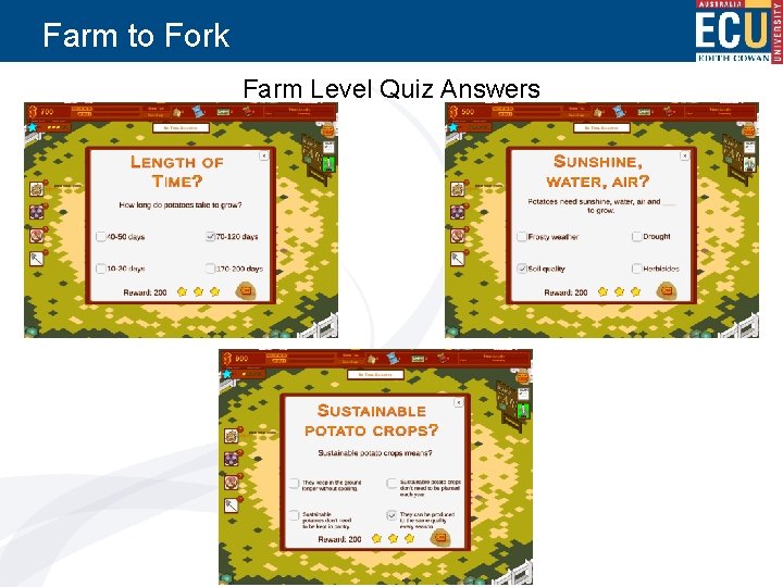 Farm to Fork Farm Level Quiz Answers 