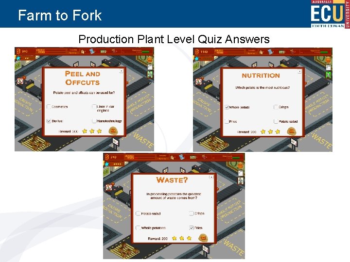 Farm to Fork Production Plant Level Quiz Answers 