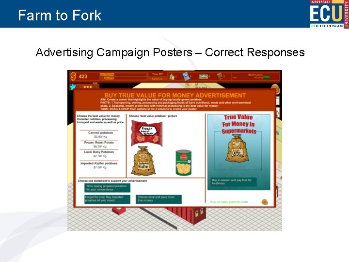 Farm to Fork Advertising Campaign Posters – Correct Responses 