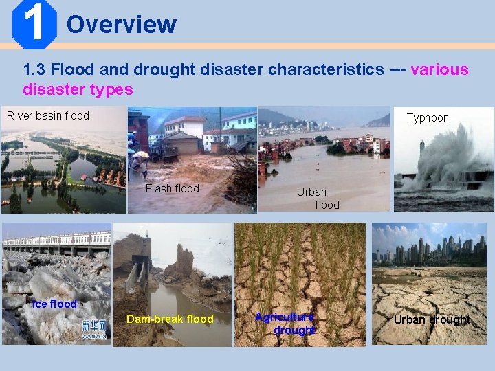 1 Overview 1. 3 Flood and drought disaster characteristics --- various disaster types River