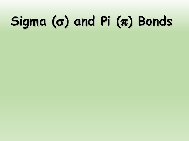 Sigma ( ) and Pi ( ) Bonds 