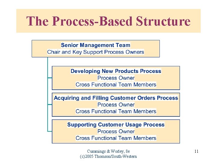 The Process-Based Structure Cummings & Worley, 8 e (c)2005 Thomson/South-Western 11 