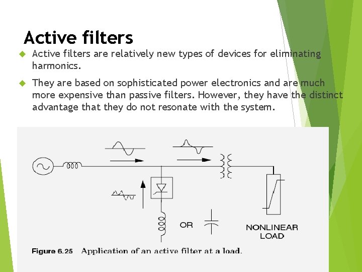 Active filters are relatively new types of devices for eliminating harmonics. They are based