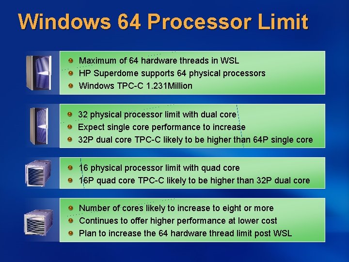 Windows 64 Processor Limit Maximum of 64 hardware threads in WSL HP Superdome supports