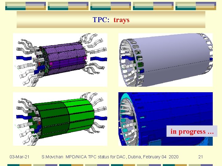 TPC: trays in progress … 03 -Mar-21 S. Movchan MPD/NICA TPC status for DAC,