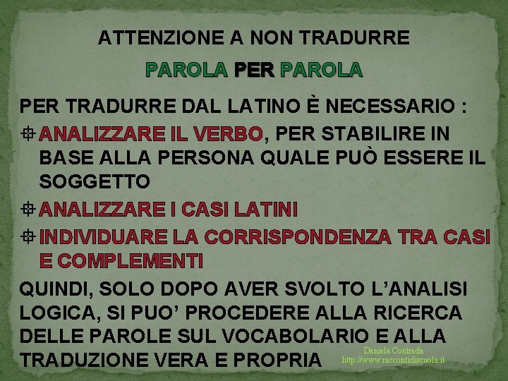 La Costruzione Della Frase Latina Lordine Delle Parole