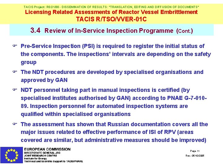 TACIS Project: R 8. 01/98 - DISSEMINATION OF RESULTS: "TRANSLATION, EDITING AND DIFFUSION OF