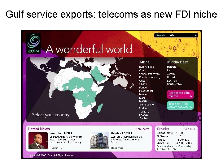 Gulf service exports: telecoms as new FDI niche 