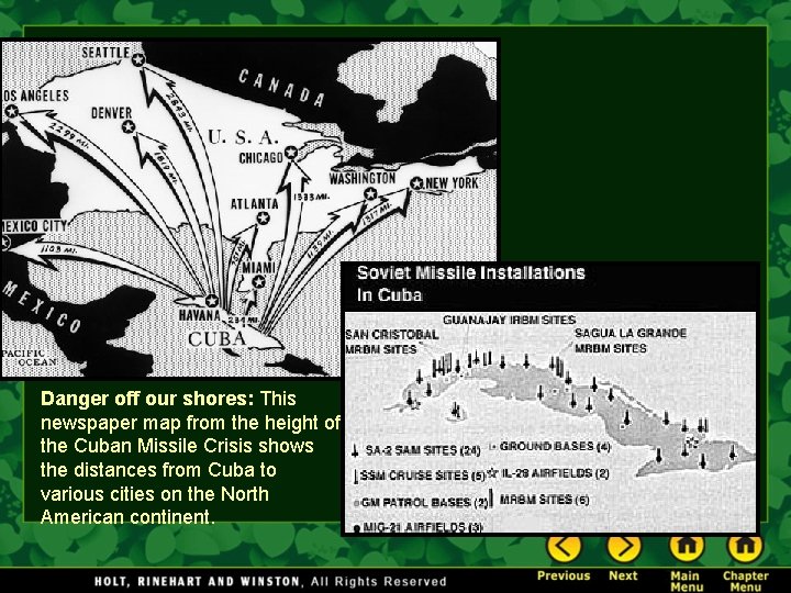 Danger off our shores: This newspaper map from the height of the Cuban Missile