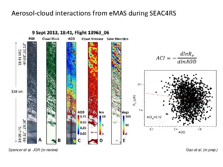 Aerosol-cloud interactions from e. MAS during SEAC 4 RS Spencer et al. JGR (in