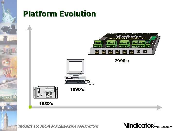 © 2002 Vindicator Technologies Platform Evolution SECURITY SOLUTIONS FOR DEMANDING APPLICATIONS 