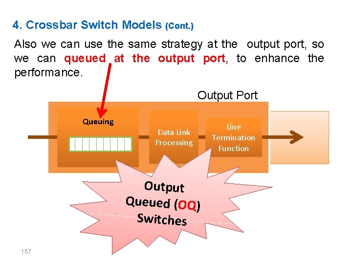 4. Crossbar Switch Models (Cont. ) Also we can use the same strategy at