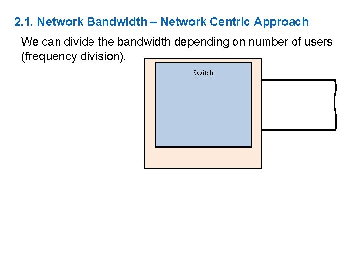 2. 1. Network Bandwidth – Network Centric Approach We can divide the bandwidth depending