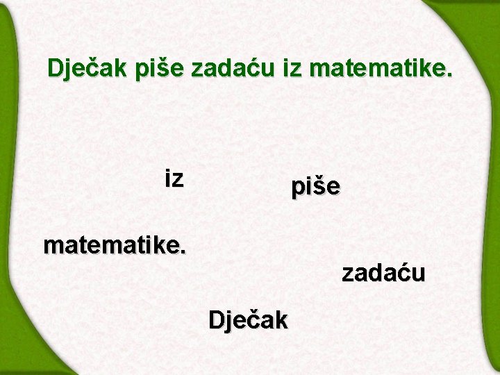 Dječak piše zadaću iz matematike. iz piše matematike. zadaću Dječak 