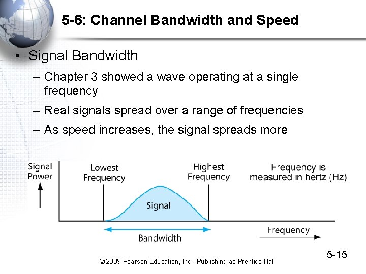 5 -6: Channel Bandwidth and Speed • Signal Bandwidth – Chapter 3 showed a 5 -6: Channel Bandwidth and Speed • Signal Bandwidth – Chapter 3 showed a