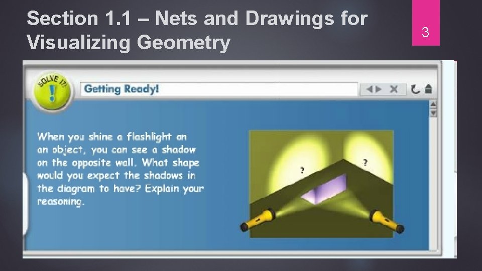 Section 1. 1 – Nets and Drawings for Visualizing Geometry 3 