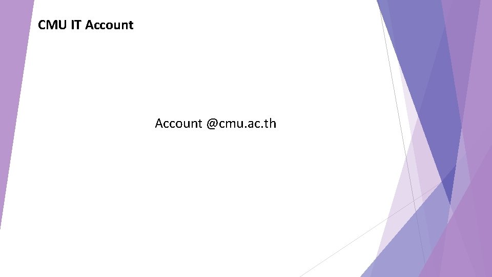 CMU IT Account @cmu. ac. th 