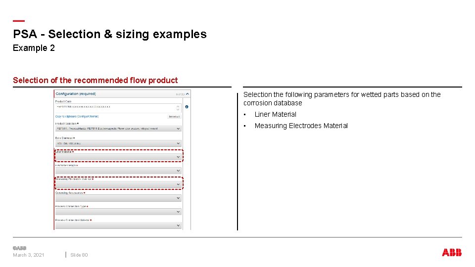 — PSA - Selection & sizing examples Example 2 Selection of the recommended flow