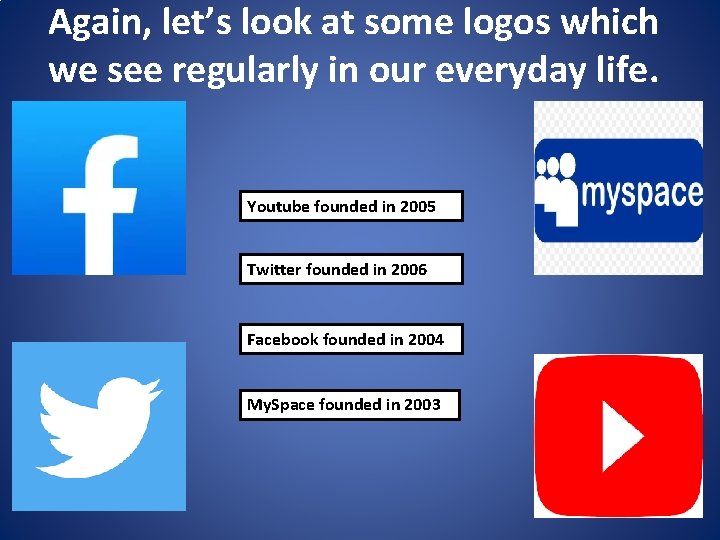 Again, let’s look at some logos which we see regularly in our everyday life.