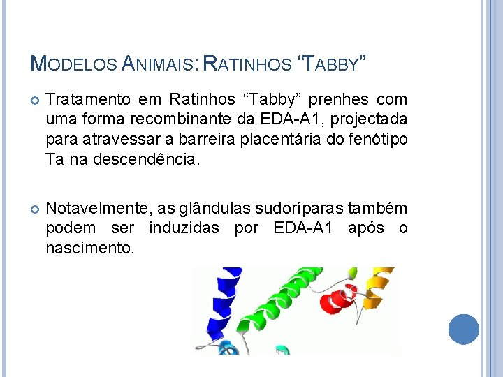 MODELOS ANIMAIS: RATINHOS “TABBY” Tratamento em Ratinhos “Tabby” prenhes com uma forma recombinante da