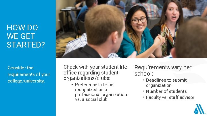 HOW DO WE GET STARTED? Consider the requirements of your college/university. Check with your