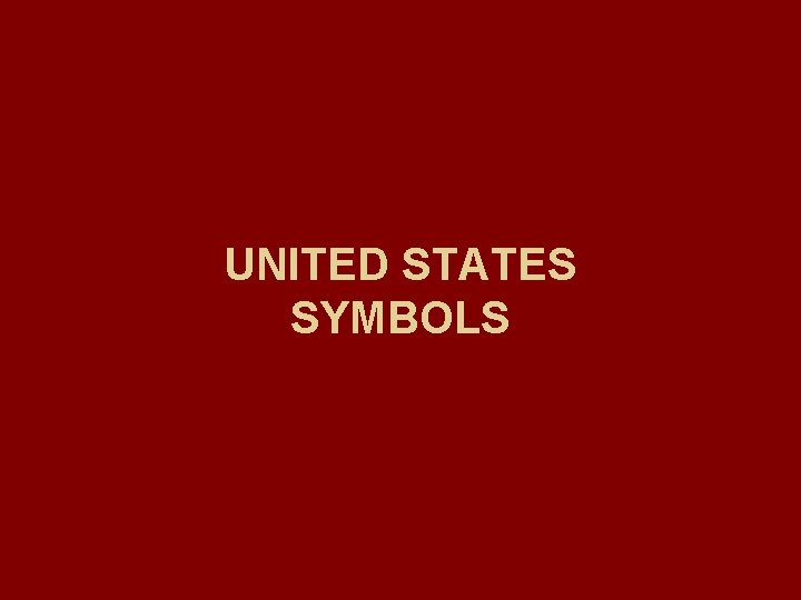 UNITED STATES SYMBOLS 