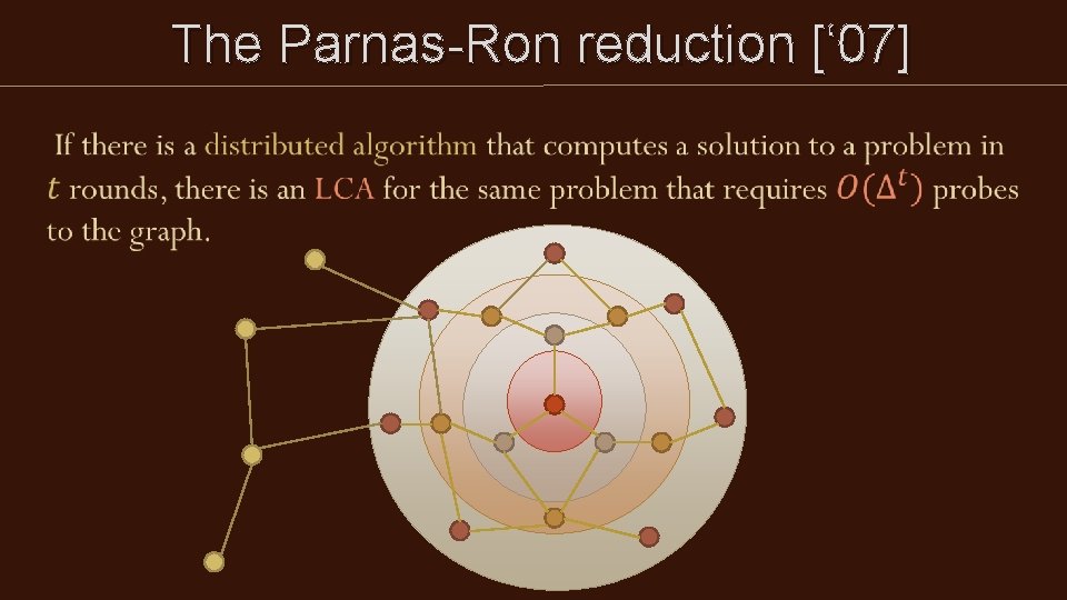  The Parnas-Ron reduction [‘ 07] 