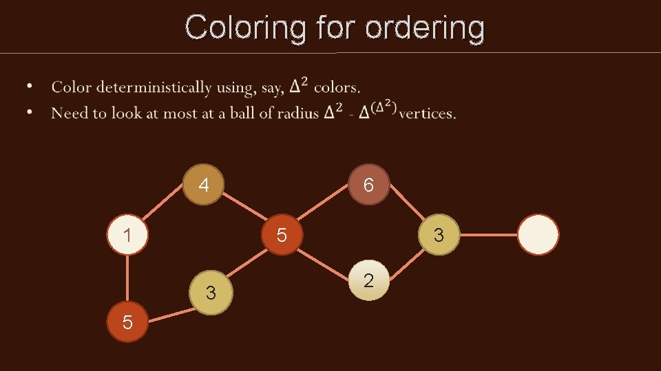 Coloring for ordering 4 1 5 3 5 6 3 2 Coloring for ordering 4 1 5 3 5 6 3 2