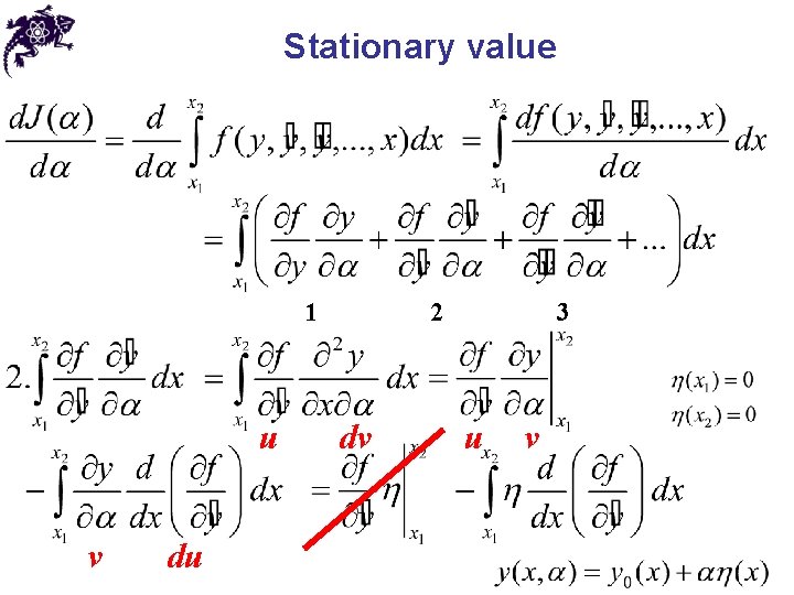Stationary value 1 u v du 2 dv 3 u v 