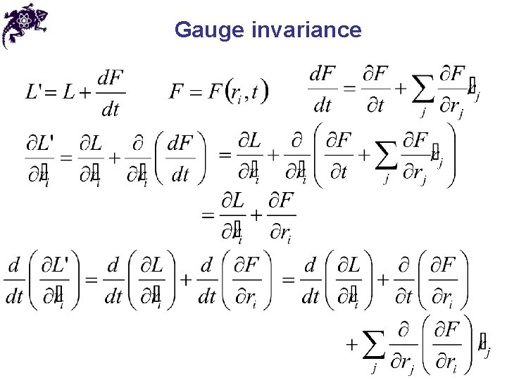 Gauge invariance 