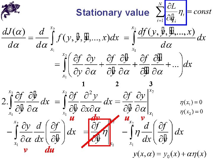 Stationary value 1 u v du 2 dv 3 u v 
