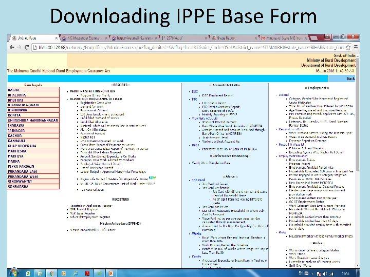 Downloading IPPE Base Form 