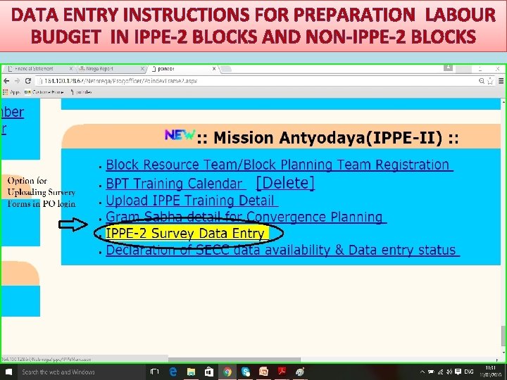 DATA ENTRY INSTRUCTIONS FOR PREPARATION LABOUR BUDGET IN IPPE-2 BLOCKS AND NON-IPPE-2 BLOCKS 