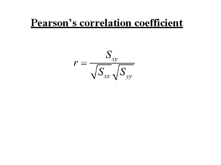 Pearson’s correlation coefficient 