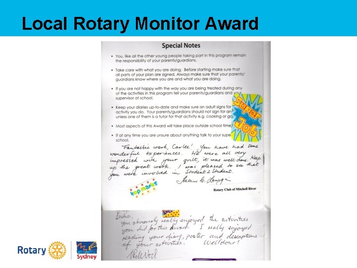 Local Rotary Monitor Award 