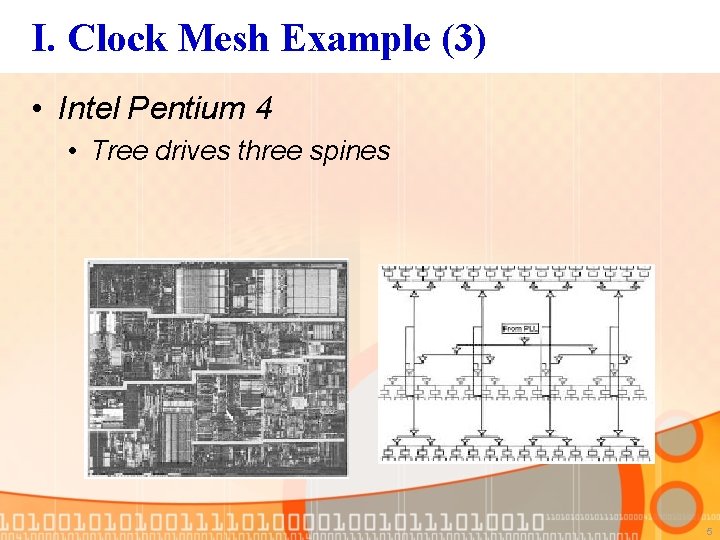 I. Clock Mesh Example (3) • Intel Pentium 4 • Tree drives three spines